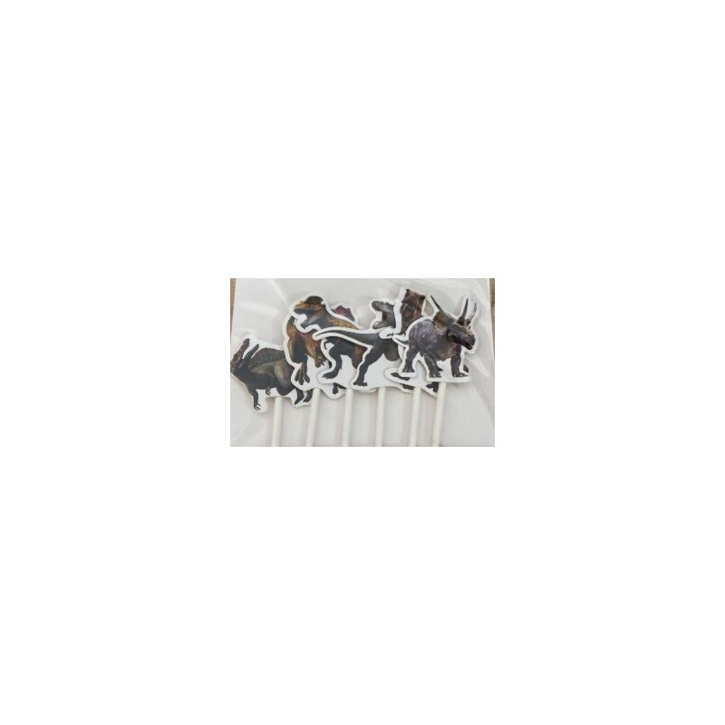 Topo de bolo cupcakes dinossauros 6 pcas