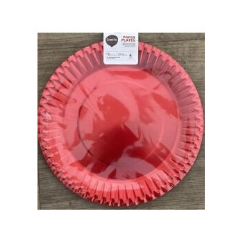 4 pratos cartolina 28,5cm vermelho