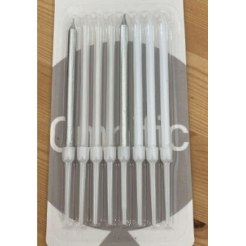 10 velas prata e branco