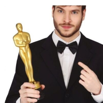 Estatueta de cinema, plástico, dourado, 32cm