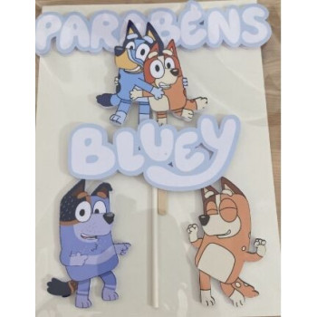Topo de bolo Bingo e Bluey