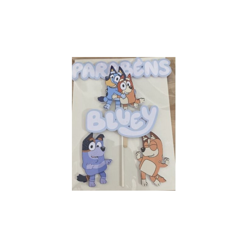 Topo de bolo Bingo e Bluey