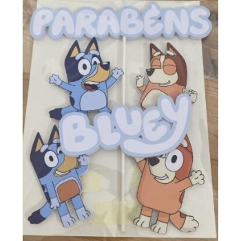 Topo de bolo Bingo e Bluey