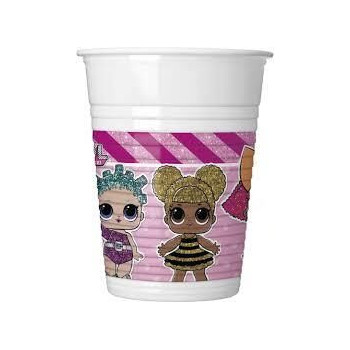 8 copos plástico 200 ml LOL