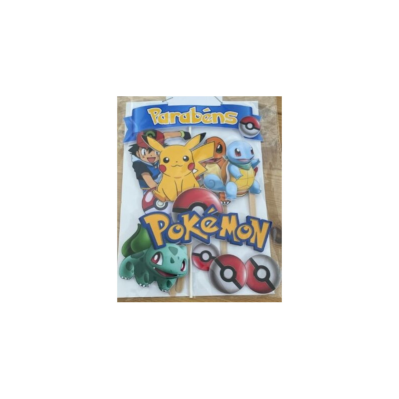 Topo de bolo Pokemon