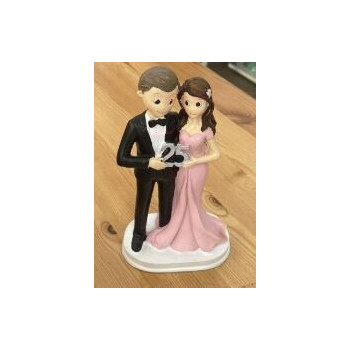 Noivos 25 aniversário vestido rosa