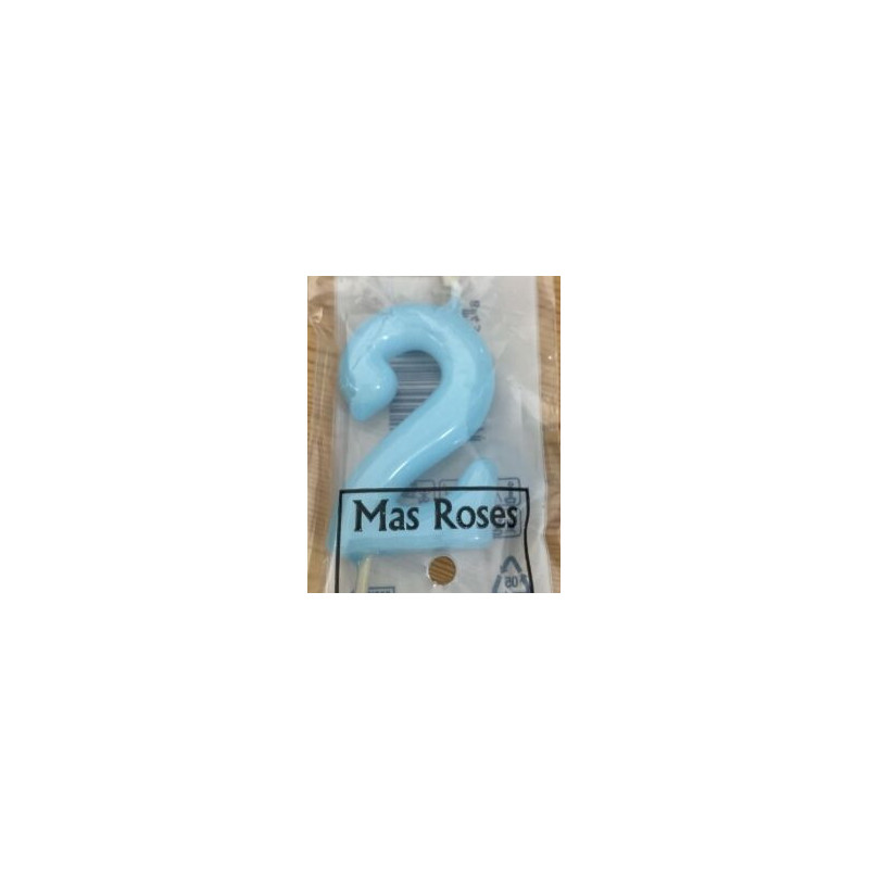 vela 6cm azul pastel nº 2