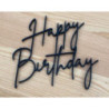 Topod e bolo Happy Birthday preto 10x9cm