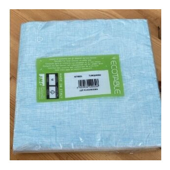 Guardanapos 40x40cm, biodegradaveis de origem vegetal-12un-turquesa