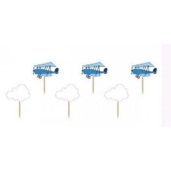 6 Topos Cupcake 10cm Little Plane