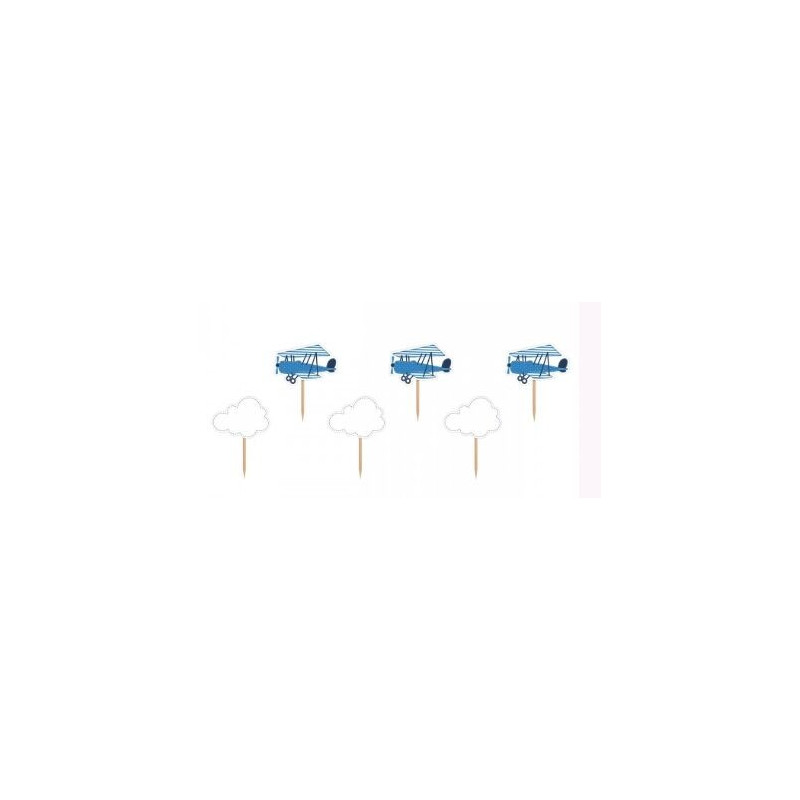 6 Topos Cupcake 10cm Little Plane
