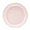 6 pratos polka dots, light pink, 18cm