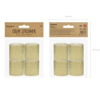 4 rolos papel crepe 5cm/10m