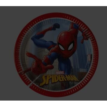 8 Pratos 20cm - Homem aranha crime fighter