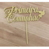 Topo de Bolo Primeira Comunhão 14cm ouro