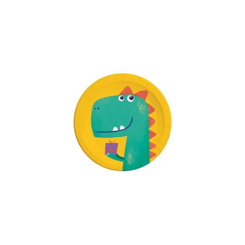 8 Pratos 23 cm Dinosaur Roar