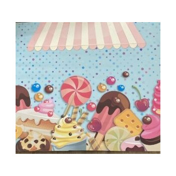 Aluguer de Painel Doces e Gelados - Lona - 120x100cm