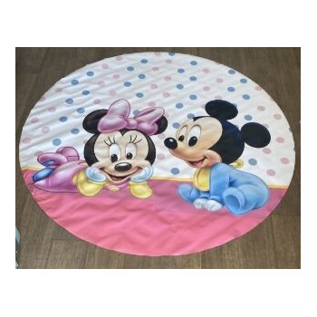 Aluguer de Painel Mickey e Minnie Baby - Lona - Redondo 150cm