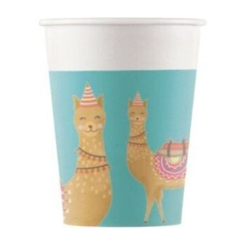 8 Copos de Papel 200 ml  LLama