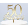 Topper acrílico ouro espelhado 50 fabulosos