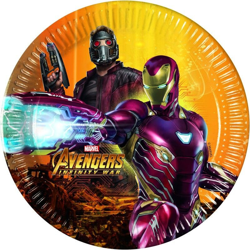 8 pratos 20 cm avengers infinity war