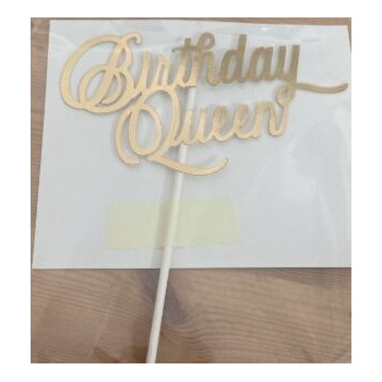 Topo de bolo Birthday Queen Ouro