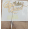 Topo de bolo Birthday Queen Ouro