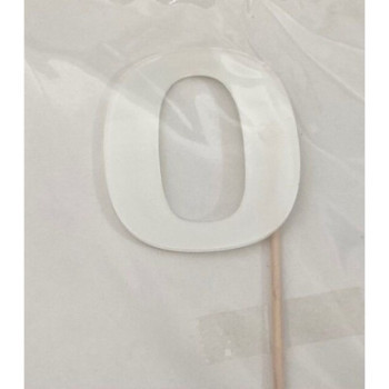 Numero 0 acrilico - branco