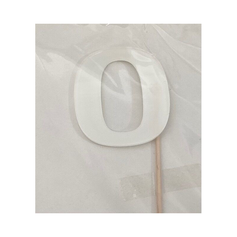 Numero 0 acrilico - branco