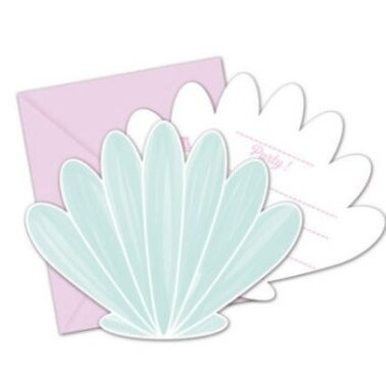 6 Convites Recortados - Undewr the Sea