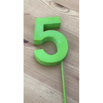 Número 5 esferovite verde 8 cm
