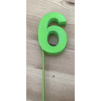 Número 6 esferovite verde 8 cm