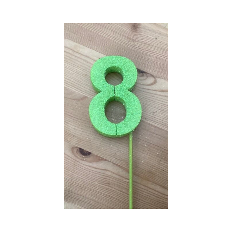 Número 8 esferovite verde 8 cm