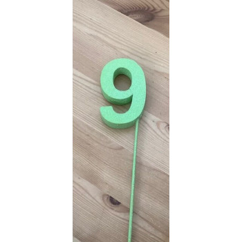 Número 9 esferovite verde 8 cm