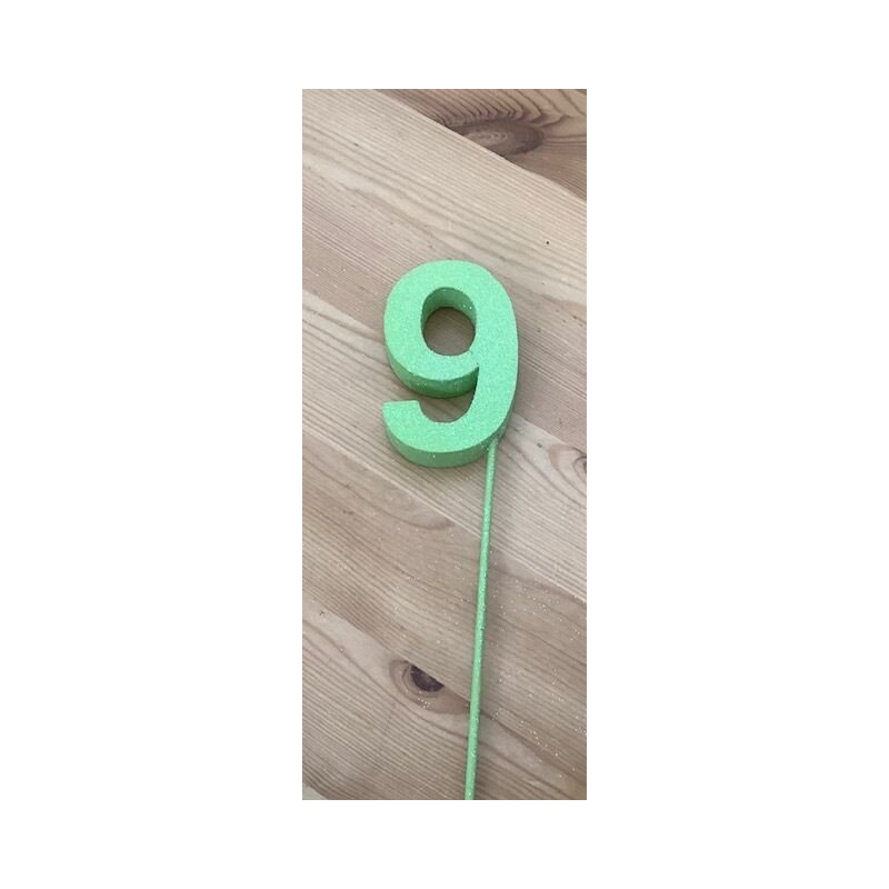 Número 9 esferovite verde 8 cm