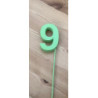 Número 9 esferovite verde 8 cm