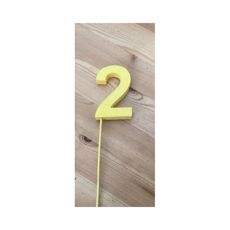 Número 2 esferovite amarelo 8 cm
