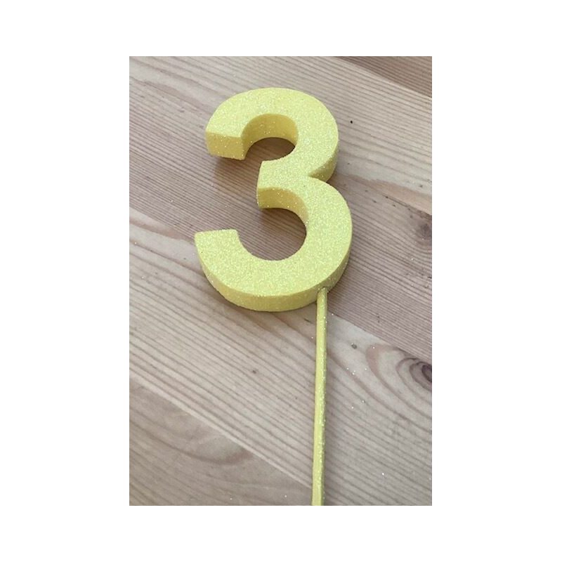 Número 3 esferovite  amarelo 8 cm