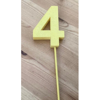 Número 4 esferovite amarelo 8 cm