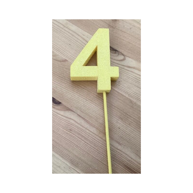 Número 4 esferovite amarelo 8 cm