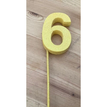 Número 6 esferovite amarelo 8 cm