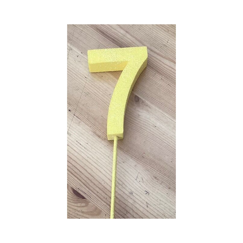 Número 7 esferovite amarelo 8 cm