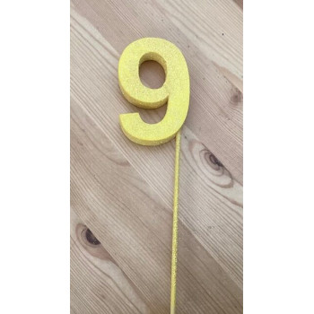 Número 9 esferovite amarelo 8 cm