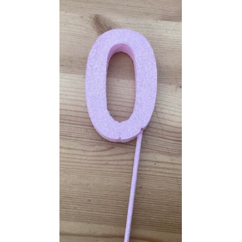Número 0 esferovite rosa 8 cm