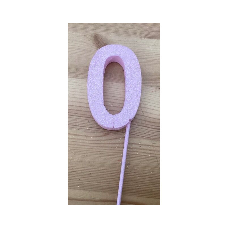 Número 0 esferovite rosa 8 cm