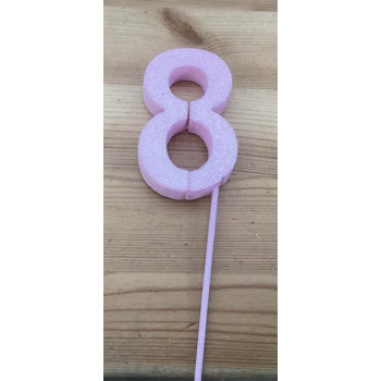 número 8 esferovite rosa 8 cm