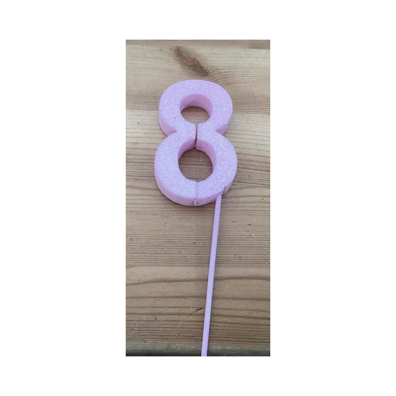 número 8 esferovite rosa 8 cm