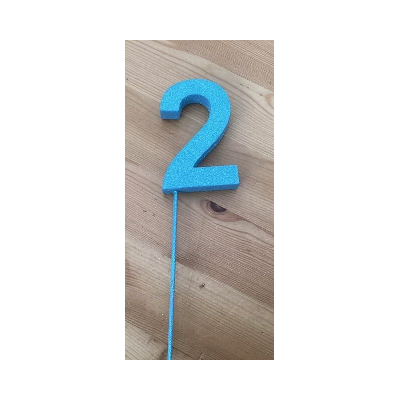 Número 2 esferovite azul 8 cm
