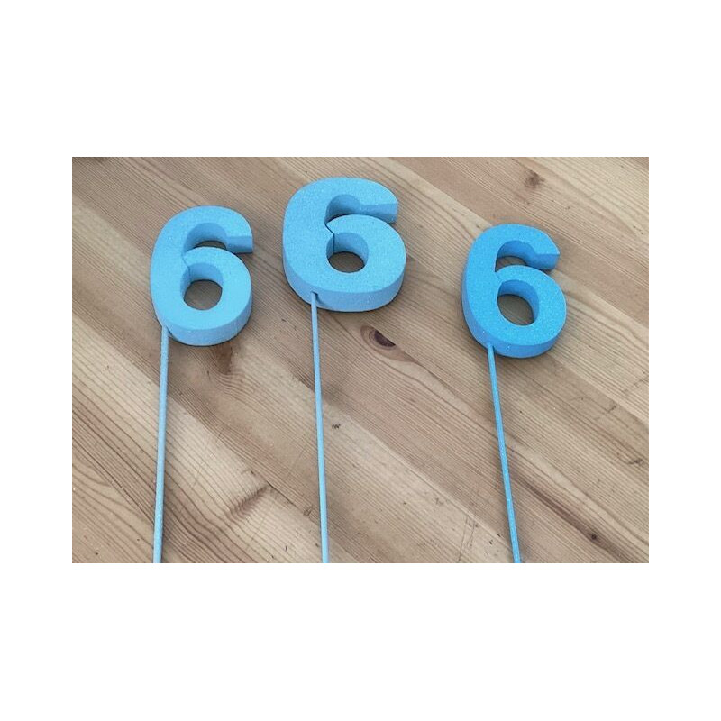 Número 6 esferovite azul 8 cm