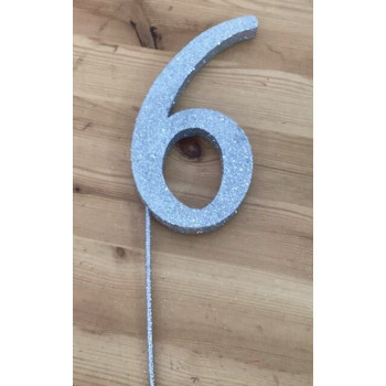 Número 6 esferovite prata 16cm